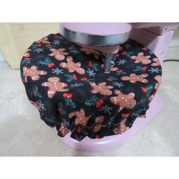 Kitchenaid Bowl Cover, Christmas Baking and Reversible Gingerbread Men - Picture 2 of 6